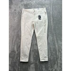 New Old Navy Jeans Women Plus Sz 16 White Rockstar Super Skinny Stretch Mid Rise